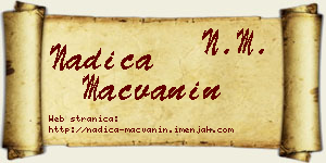 Nadica Mačvanin vizit kartica